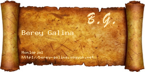 Berey Galina névjegykártya